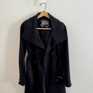 Guess | Women's Belted Black Peacoat | Size M